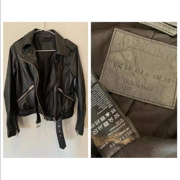 ALLSAINTS  Leather Biker Jacket (US/6) - Picture 3 of 6